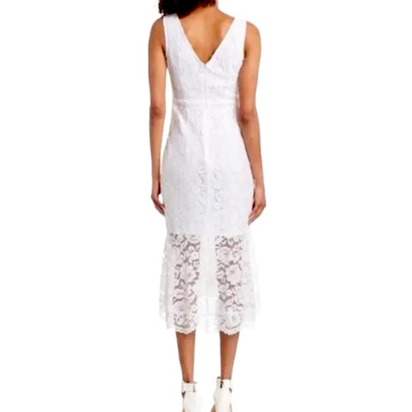 Nanette Lepore White Lace Mermaid Midi Dress Sz. 4 - Picture 6 of 12